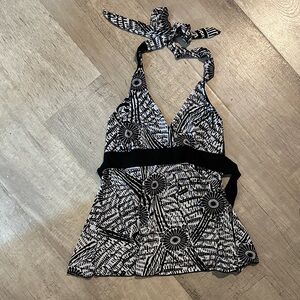 Black and White Halter Top